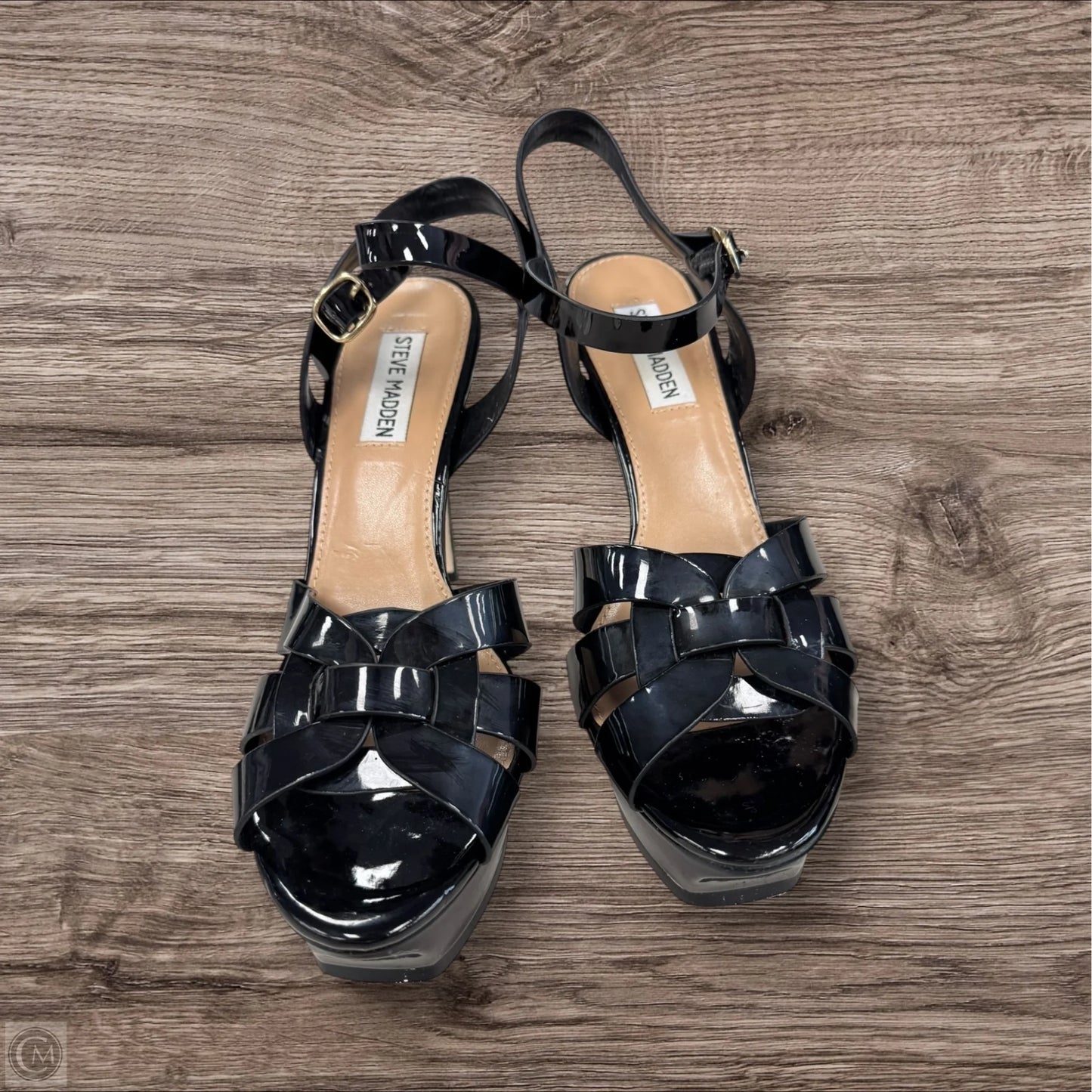 Sandals Heels Stiletto By Steve Madden In Black, Size: 8.5