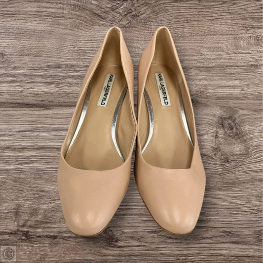 Shoes Designer By Karl Lagerfeld In Beige, Size: 10