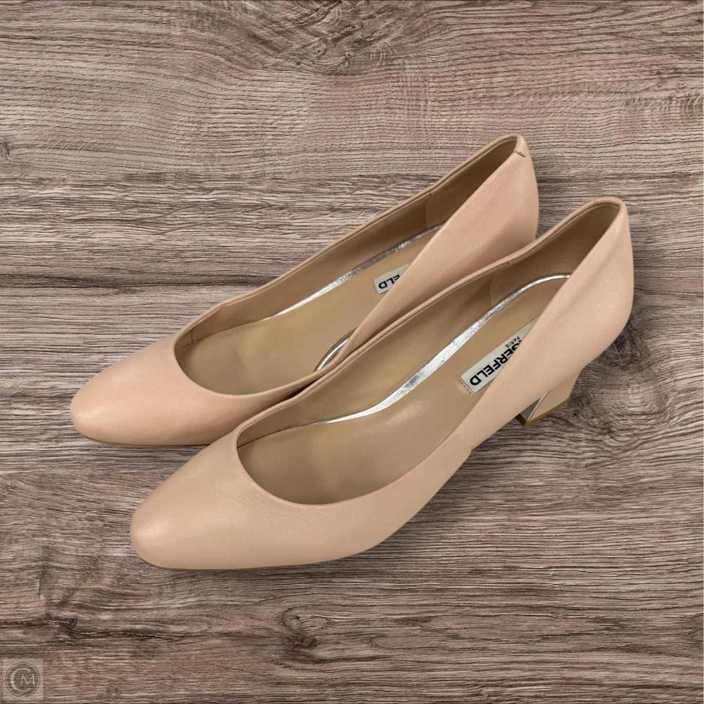 Shoes Designer By Karl Lagerfeld In Beige, Size: 10