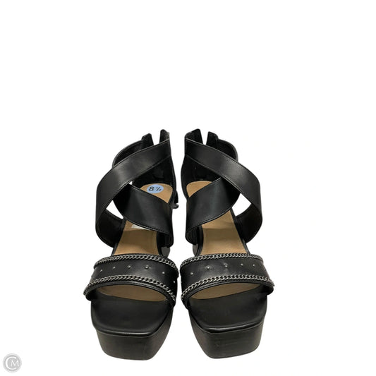 Sandals Heels Wedge By Report In Black, Size: 8.5