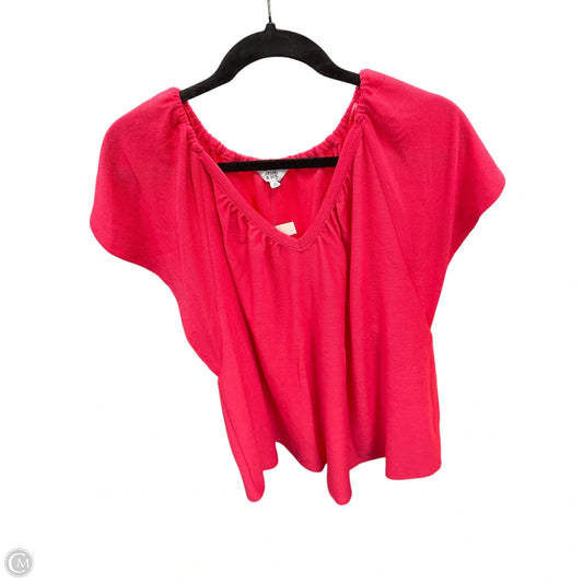 Blouse Short Sleeve By Crown And Ivy In Pink, Size: 2x