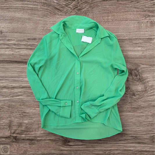 Blouse Long Sleeve By Clothes Mentor In Green, Size: S