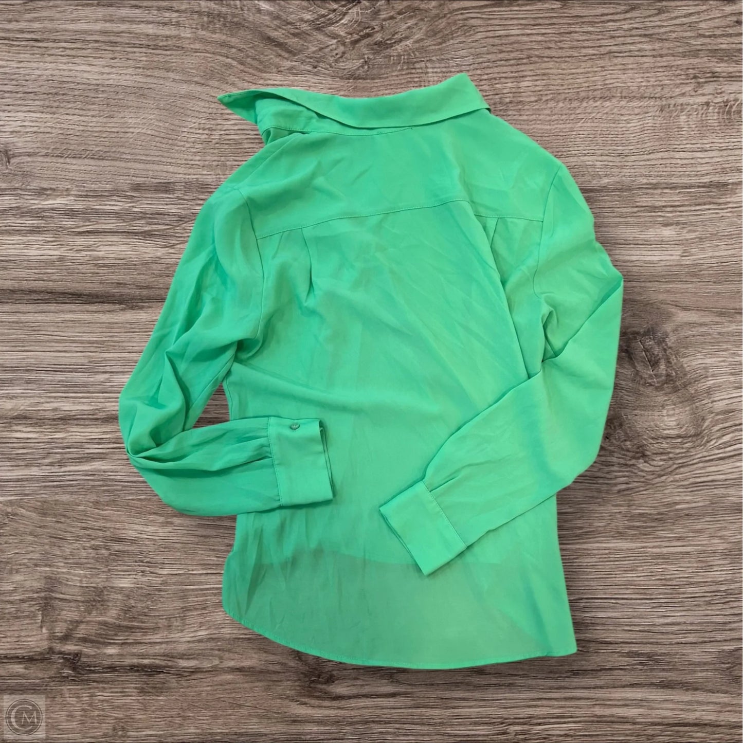 Blouse Long Sleeve By Clothes Mentor In Green, Size: S