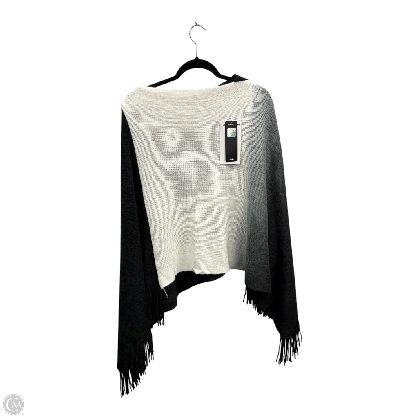 Poncho By Clothes Mentor In Black & Cream, Size: Osfm