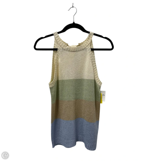 Top Sleeveless By Mine In Brown & Cream, Size: M