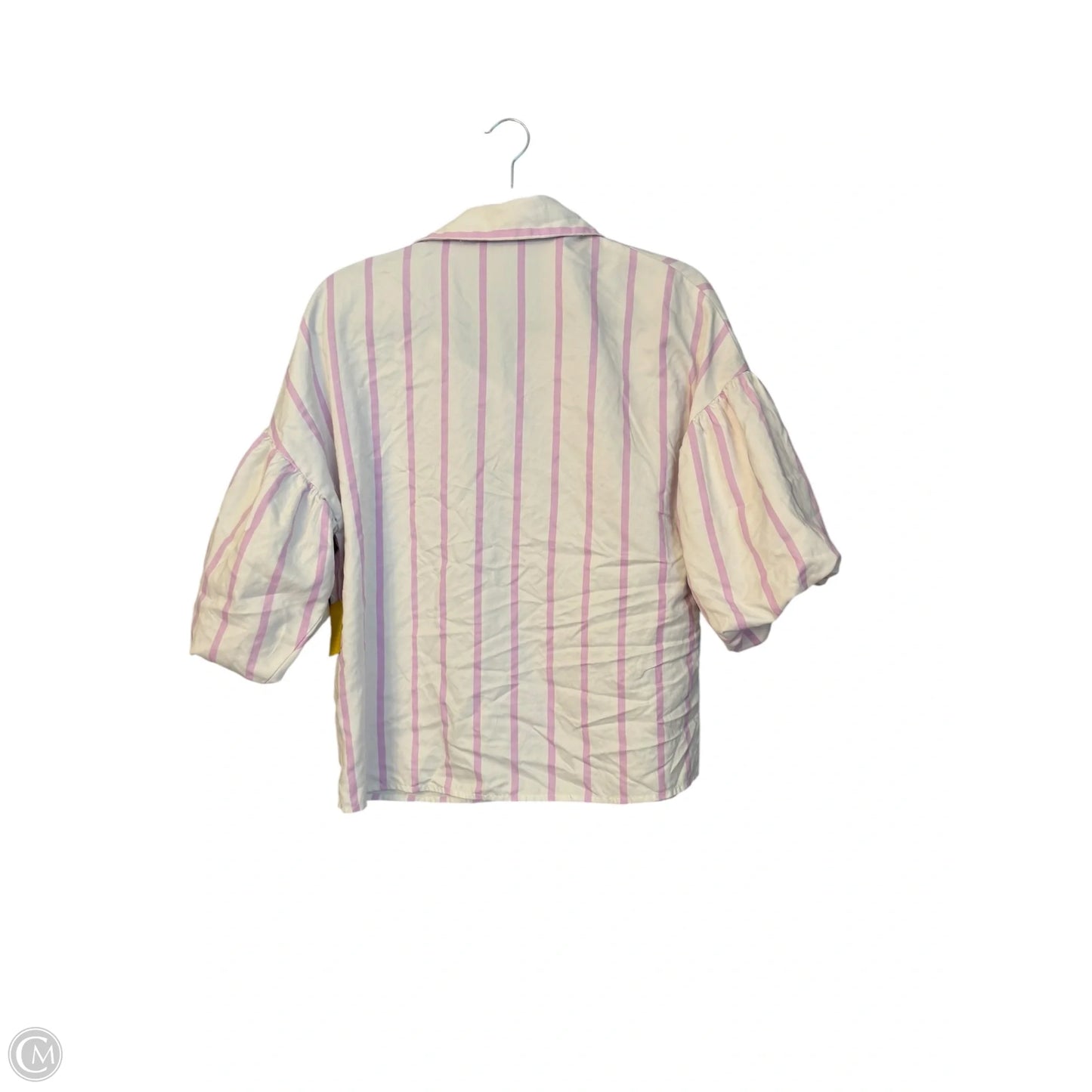 Blouse Short Sleeve By Bibi In Striped Pattern, Size: S