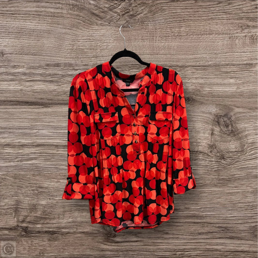Blouse Long Sleeve By Clothes Mentor In Black & Red, Size: L