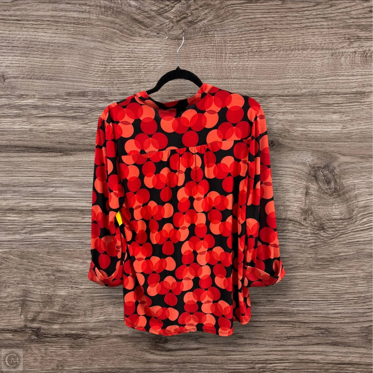 Blouse Long Sleeve By Clothes Mentor In Black & Red, Size: L