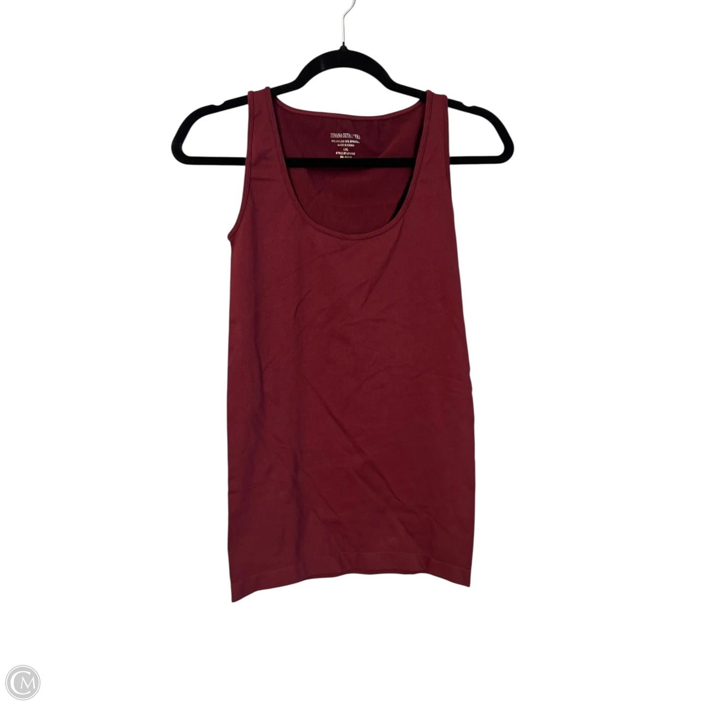 Top Sleeveless By Zenana Outfitters In Maroon, Size: L