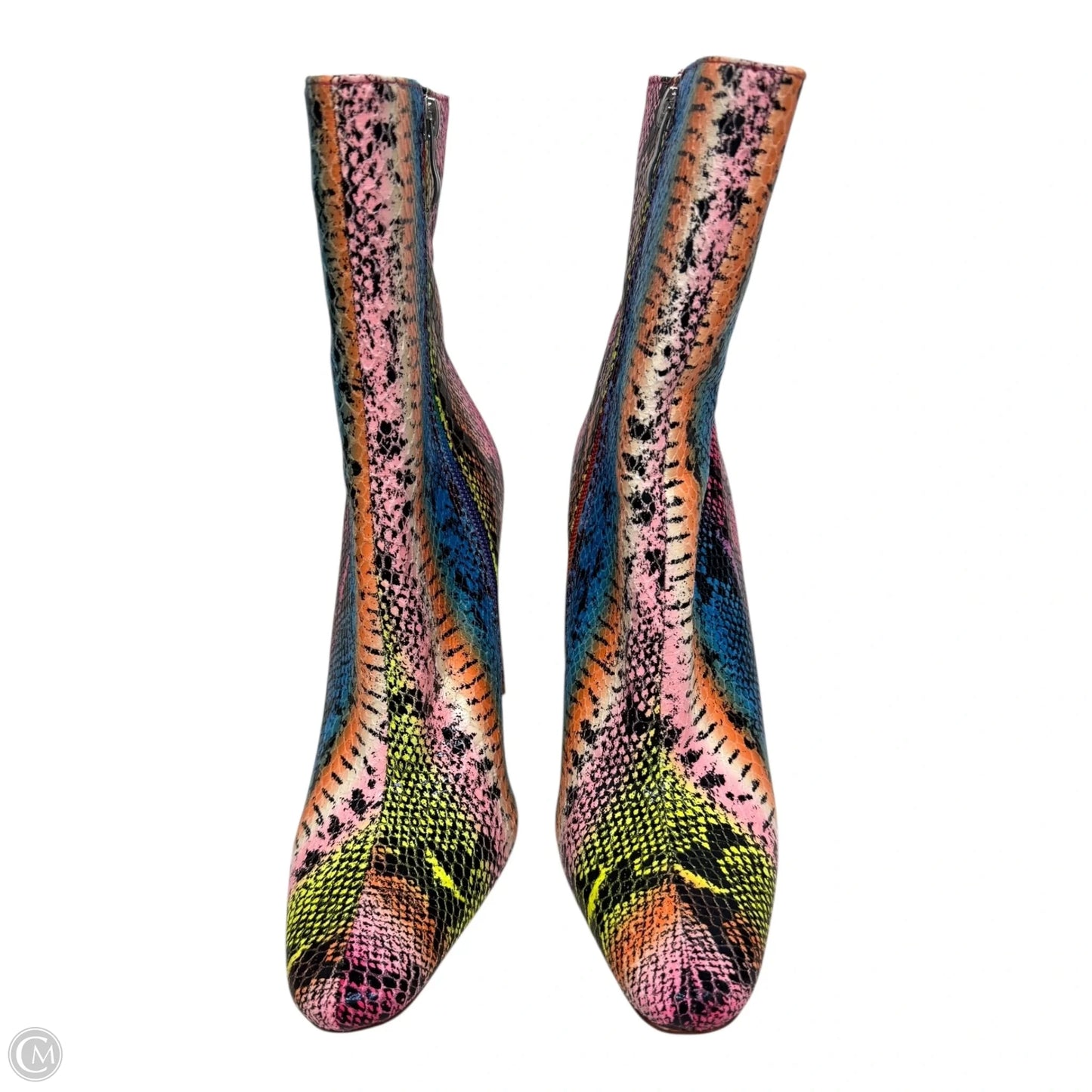 Boots Ankle Heels By Clothes Mentor In Rainbow Print, Size: 7