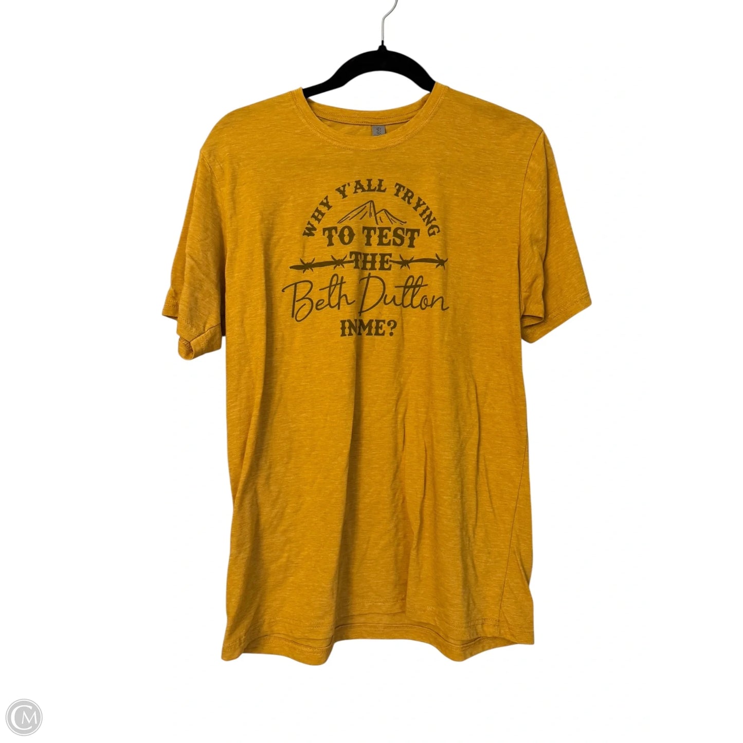 Top Short Sleeve Basic By Clothes Mentor In Gold, Size: L