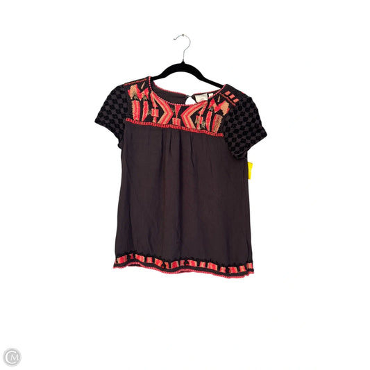 Blouse Short Sleeve By Hd In Paris In Grey & Pink, Size: 4
