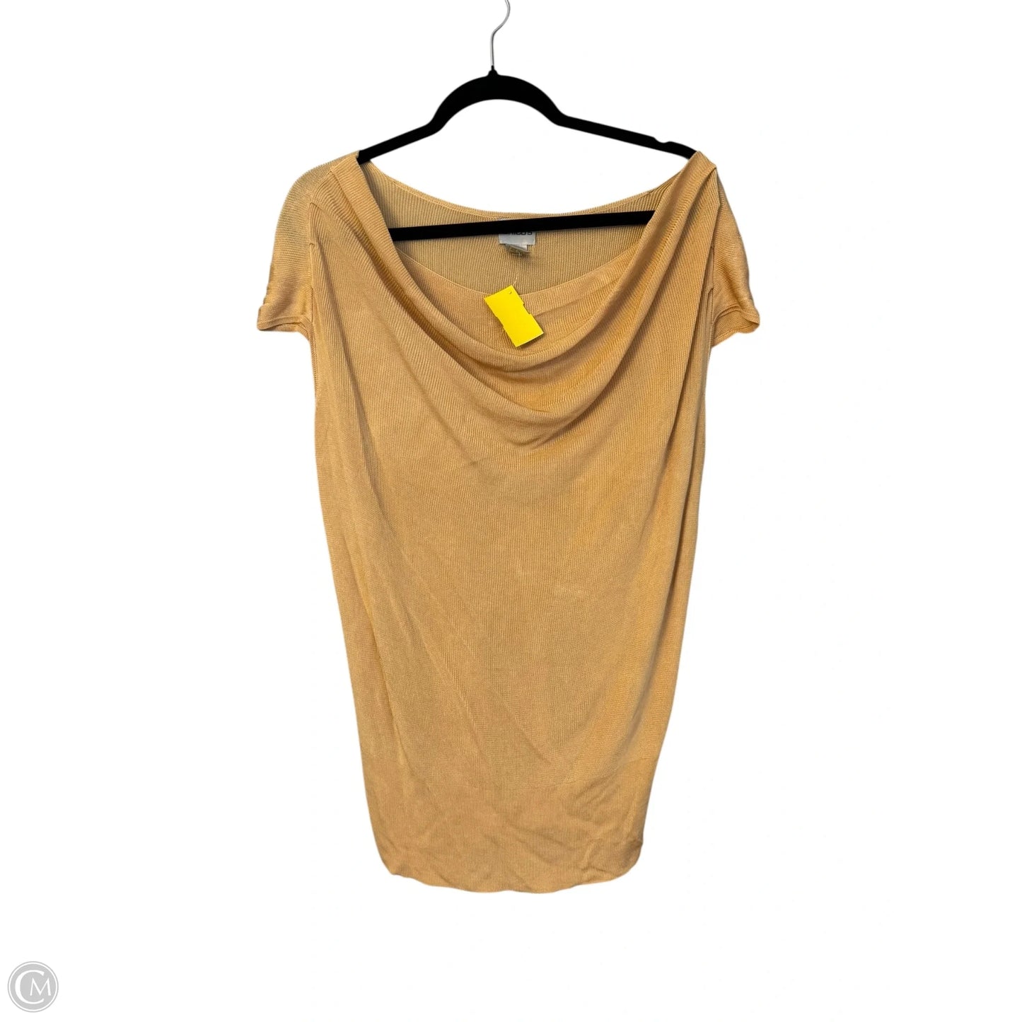 Top Short Sleeve By Chicos In Gold, Size: L