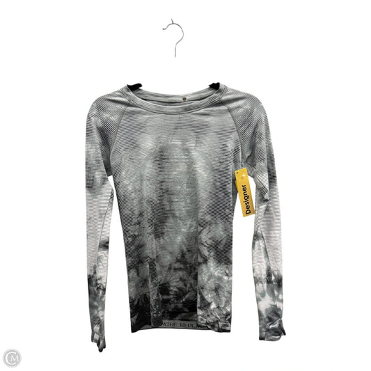 Athletic Top Long Sleeve Crewneck By Lululemon In Black & Grey, Size: 6