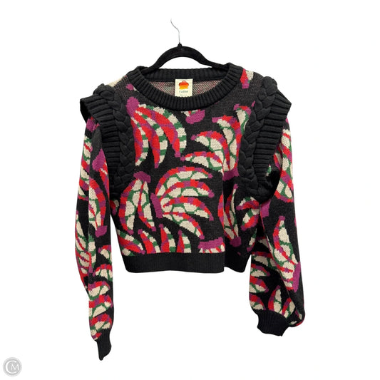 Sweater By Farm Rio In Black & Purple, Size: M