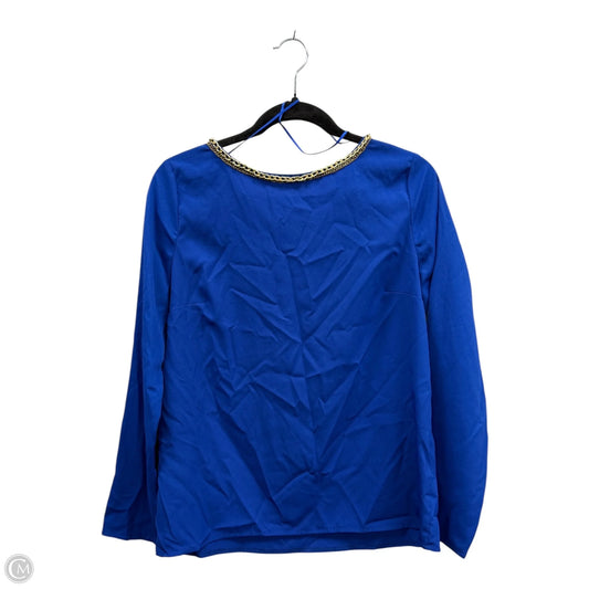Blouse Long Sleeve By Clothes Mentor In Blue