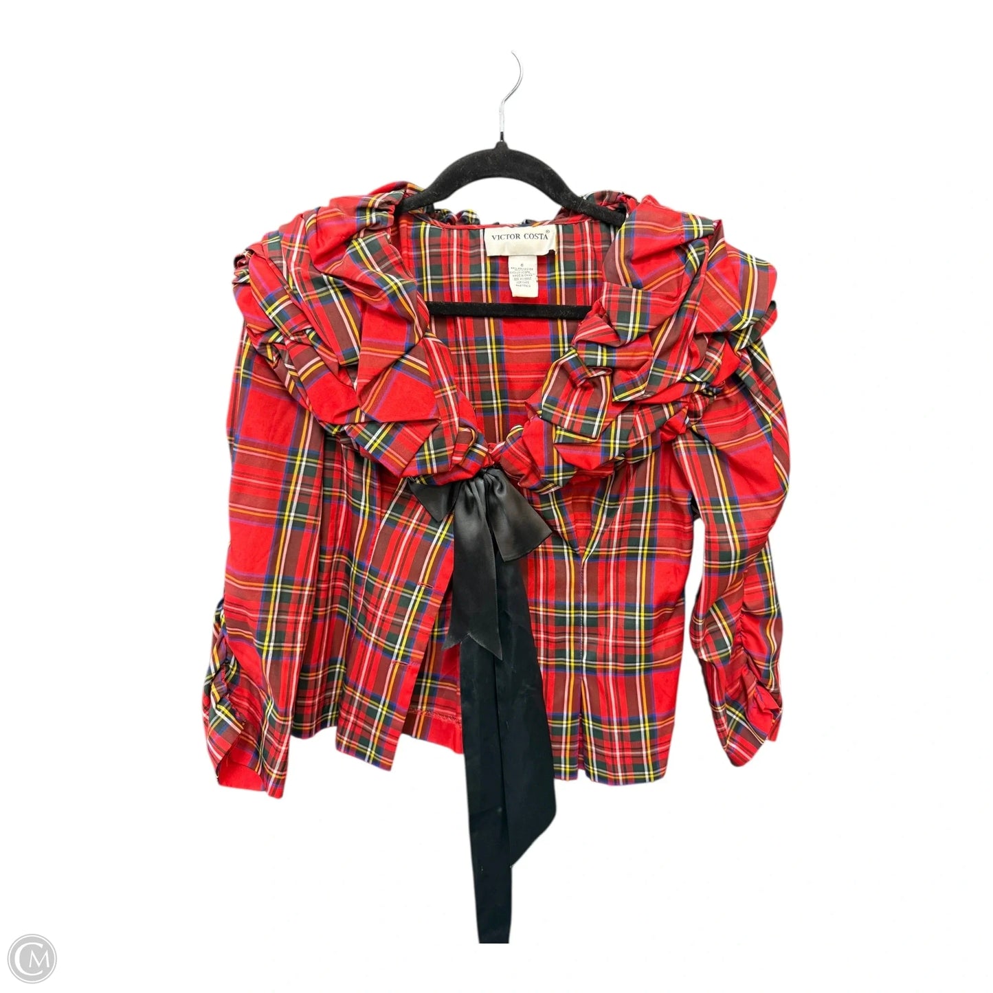 Blouse Long Sleeve By Clothes Mentor In Green & Red, Size: 6