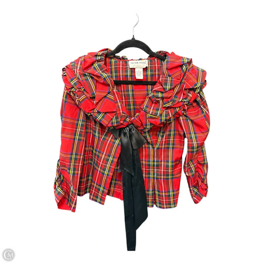 Blouse Long Sleeve By Clothes Mentor In Green & Red, Size: 6