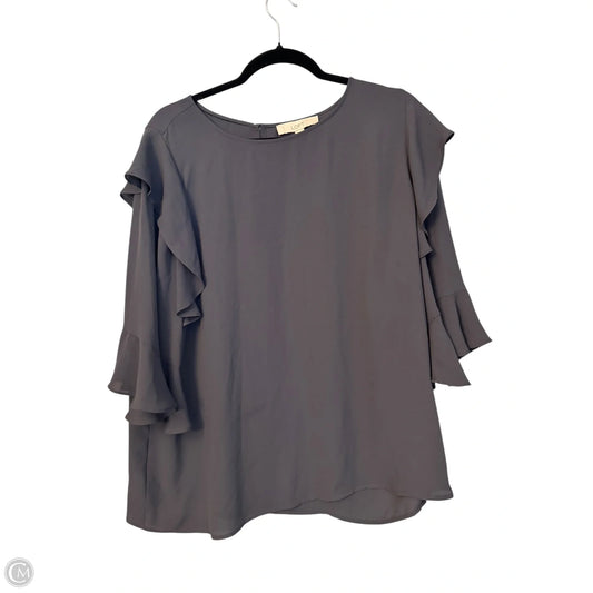 Blouse 3/4 Sleeve By Loft In Grey, Size: L