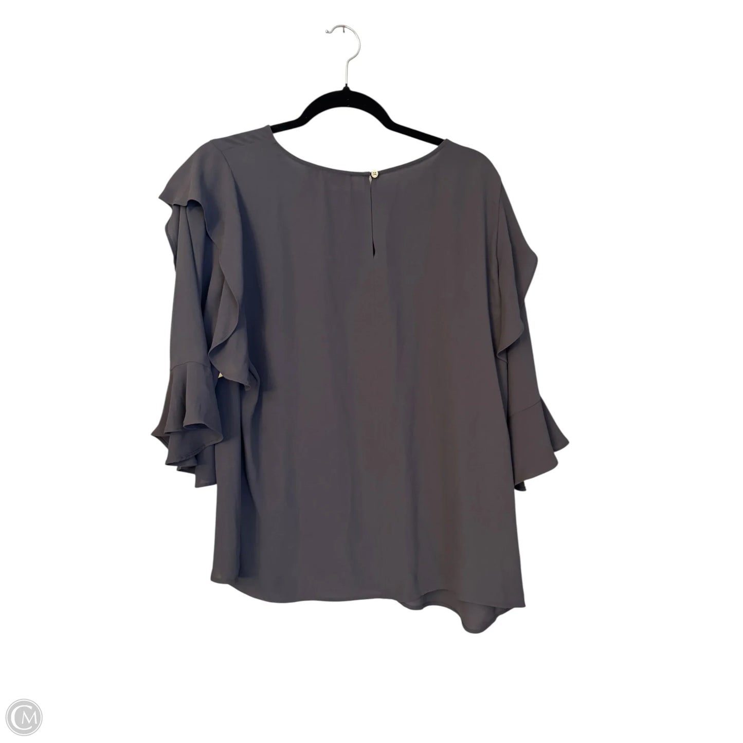 Blouse 3/4 Sleeve By Loft In Grey, Size: L