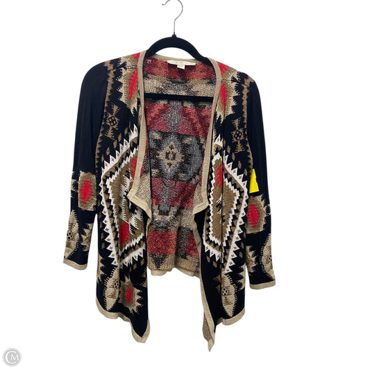 Sweater Cardigan By Boston Proper In Black & Red, Size: Xs