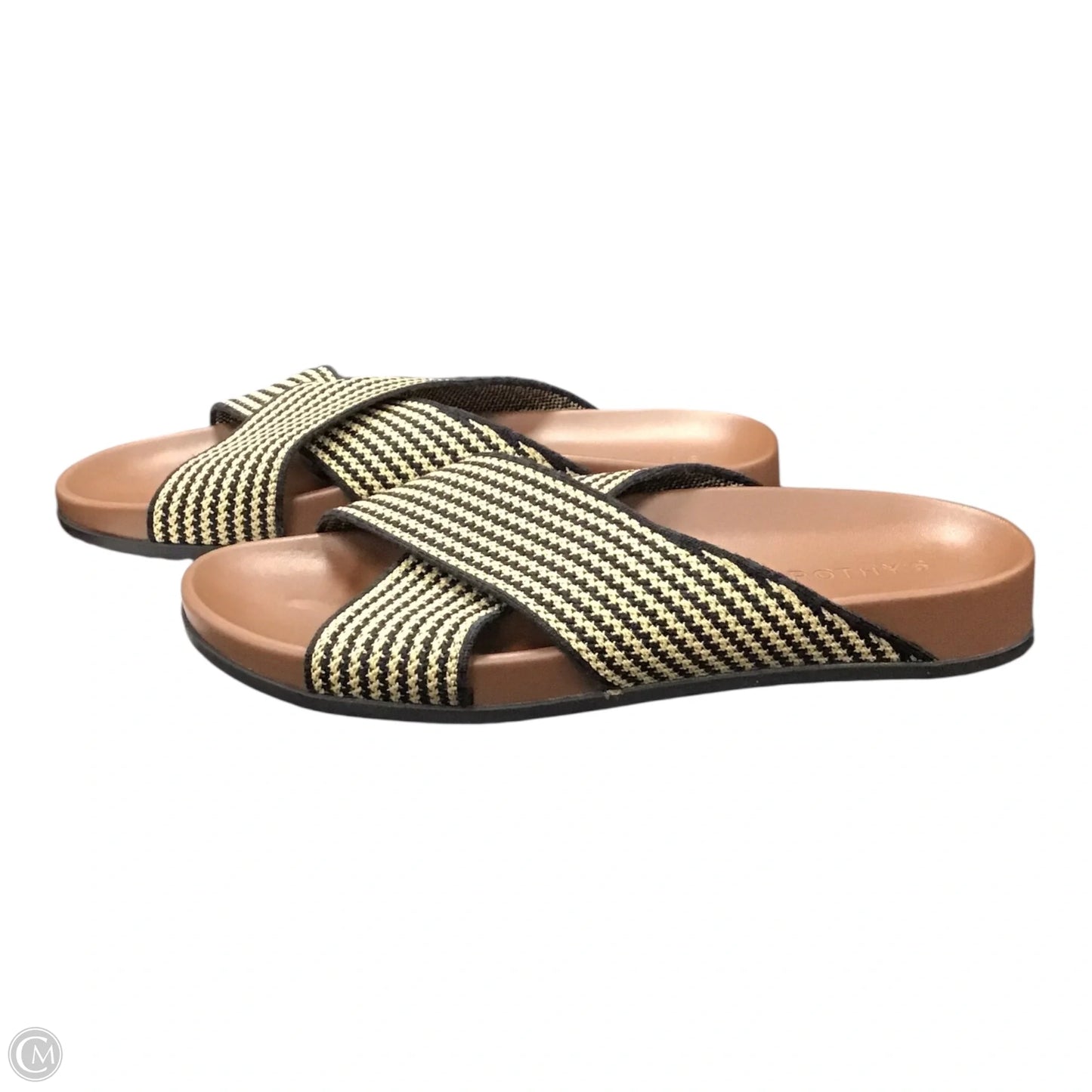 Sandals Flats By Rothys In Black & Cream, Size: 9.5