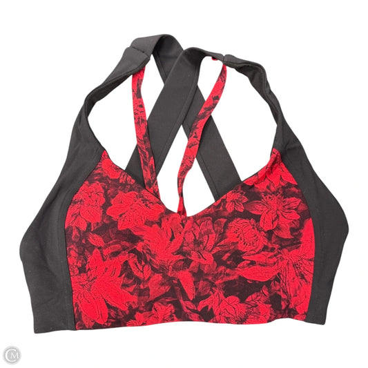 Athletic Bra By Lululemon In Black & Red, Size: 4