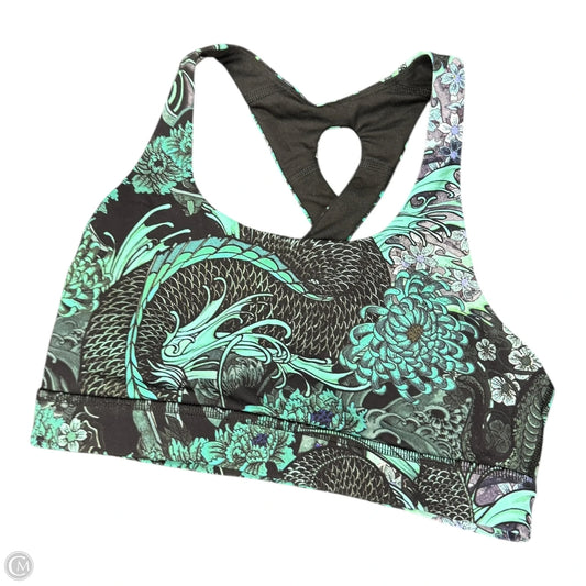 Athletic Bra By Lululemon In Black & Green, Size: 4