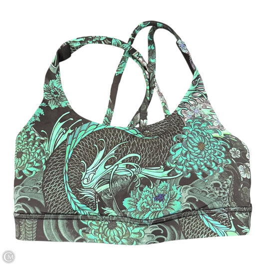 Athletic Bra By Lululemon In Black & Green, Size: 4