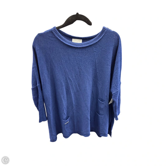Sweater Short Sleeve By Mer Sea In Blue, Size: Osfm