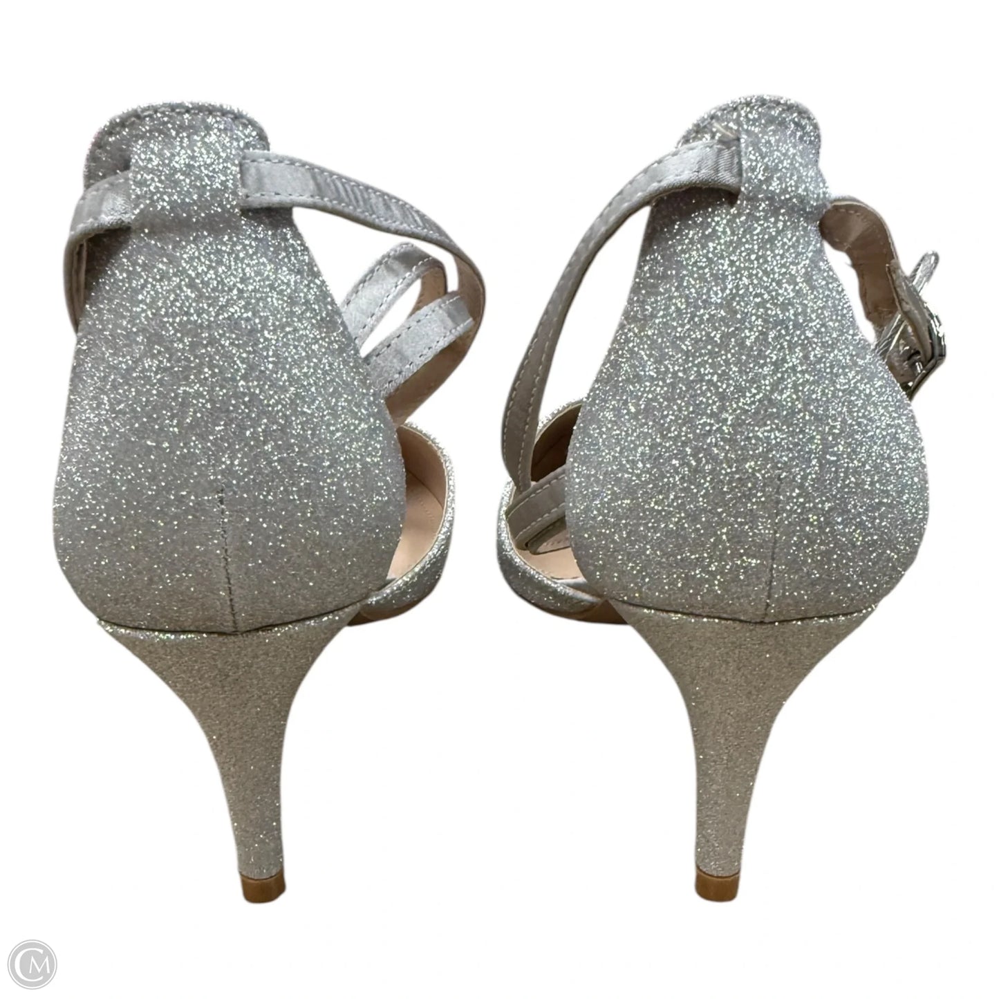 Shoes Heels Kitten By Cato In Silver, Size: 8