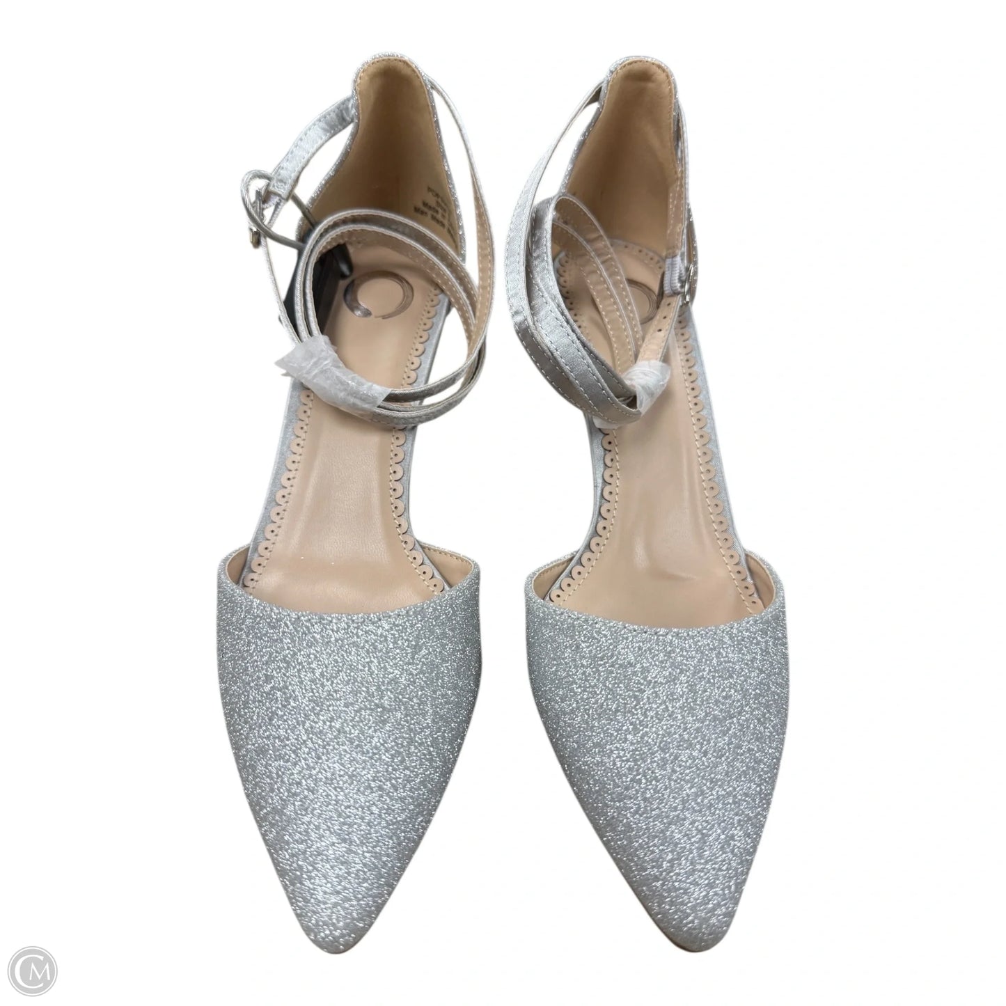 Shoes Heels Kitten By Cato In Silver, Size: 8