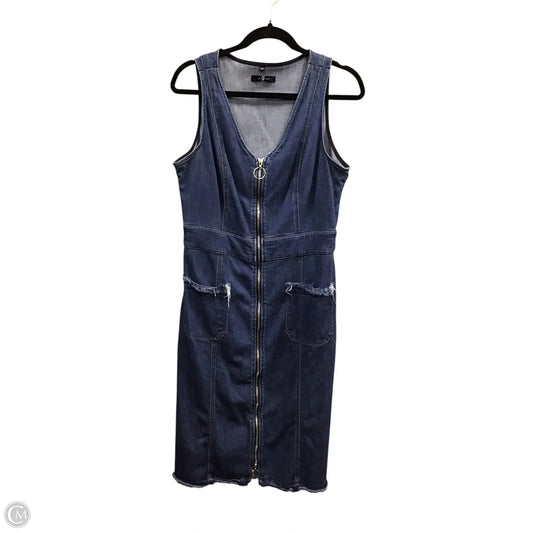Dress Casual Midi By 7 For All Mankind In Blue Denim, Size: Xl