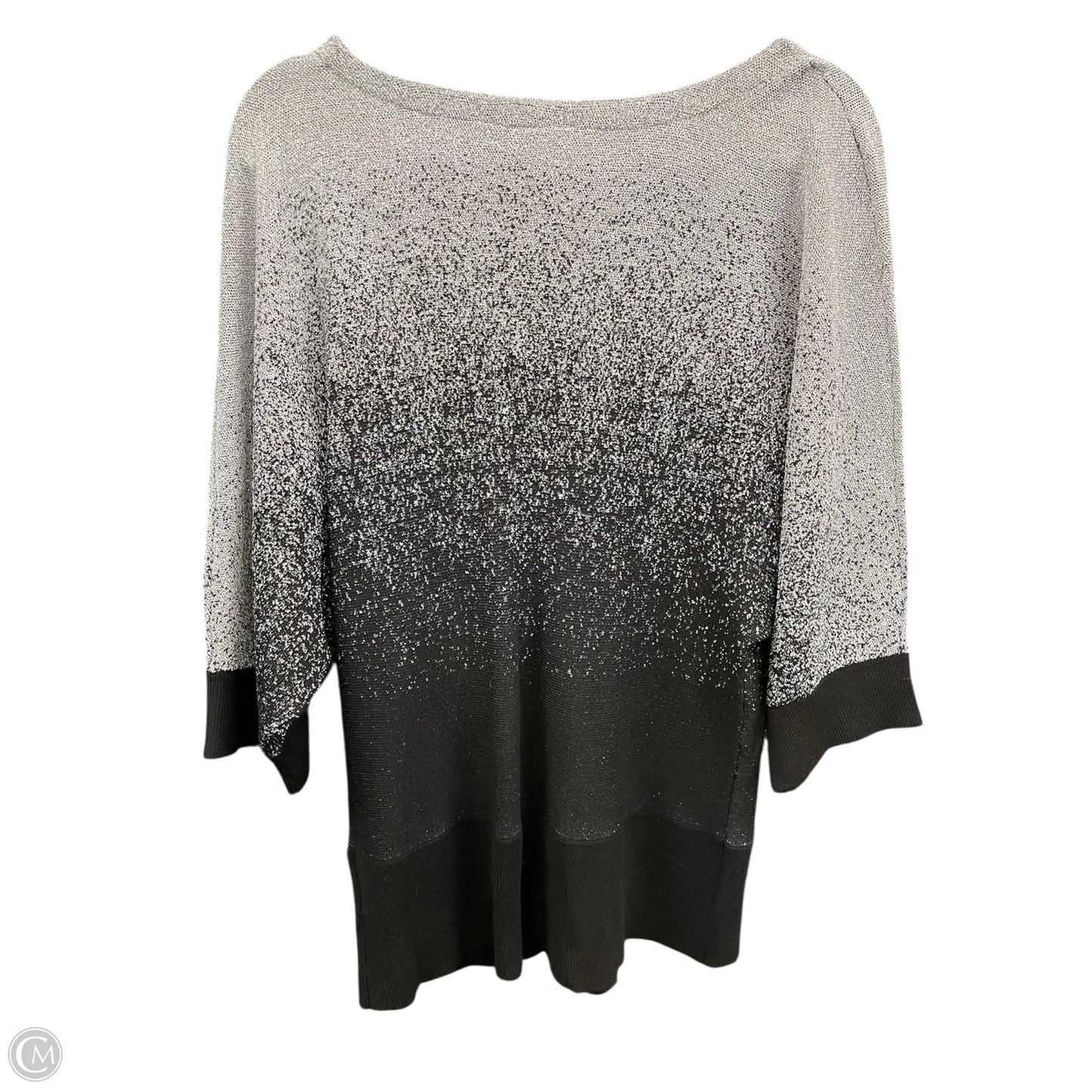 Sweater By Ny Collection In Black & Silver, Size: Xl