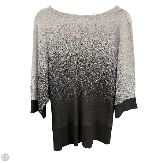 Sweater By Ny Collection In Black & Silver, Size: Xl