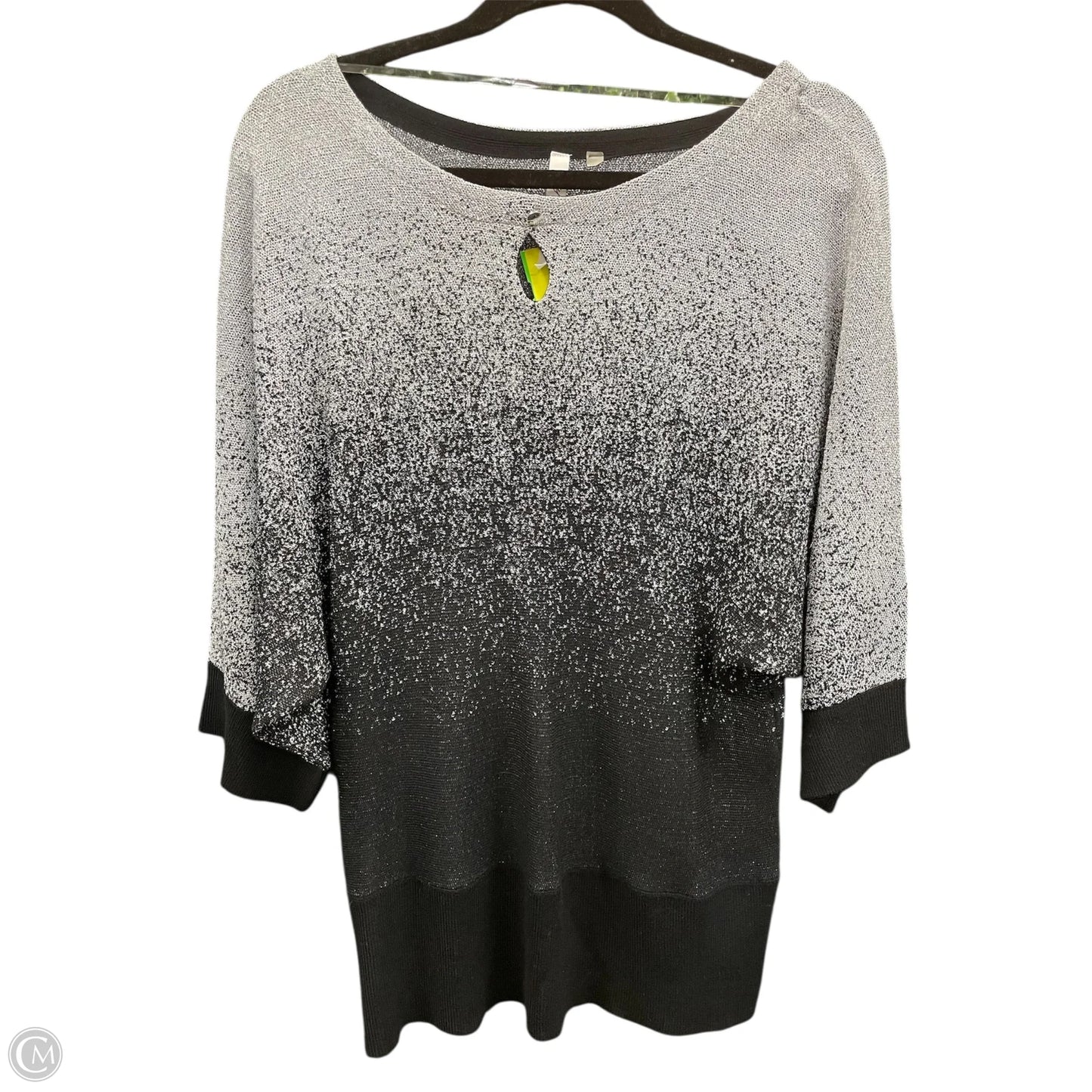 Sweater By Ny Collection In Black & Silver, Size: Xl