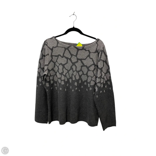 Sweater By Ruby Rd In Grey & Silver, Size: Xl
