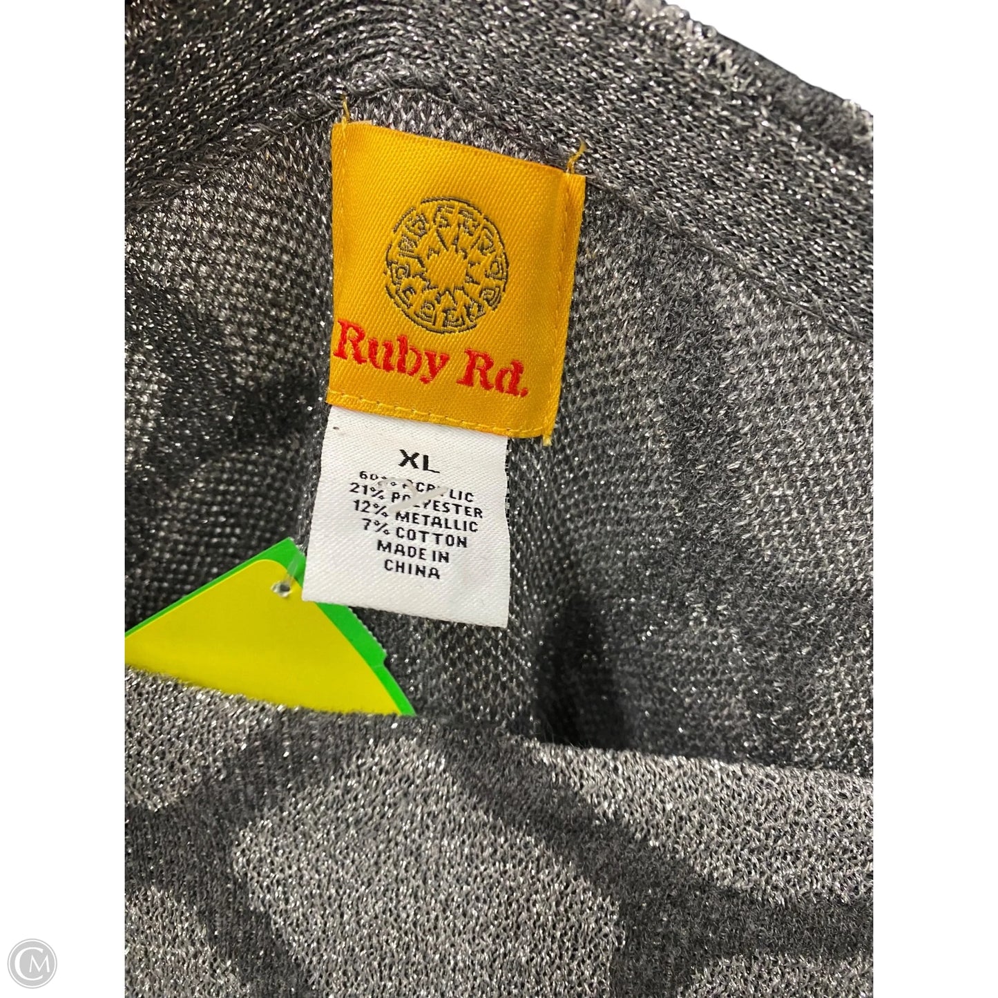 Sweater By Ruby Rd In Grey & Silver, Size: Xl