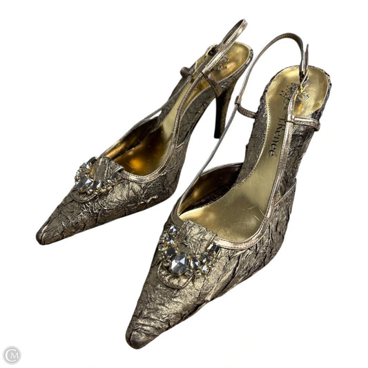 Shoes Heels Stiletto By J Renee In Black & Gold, Size: 11
