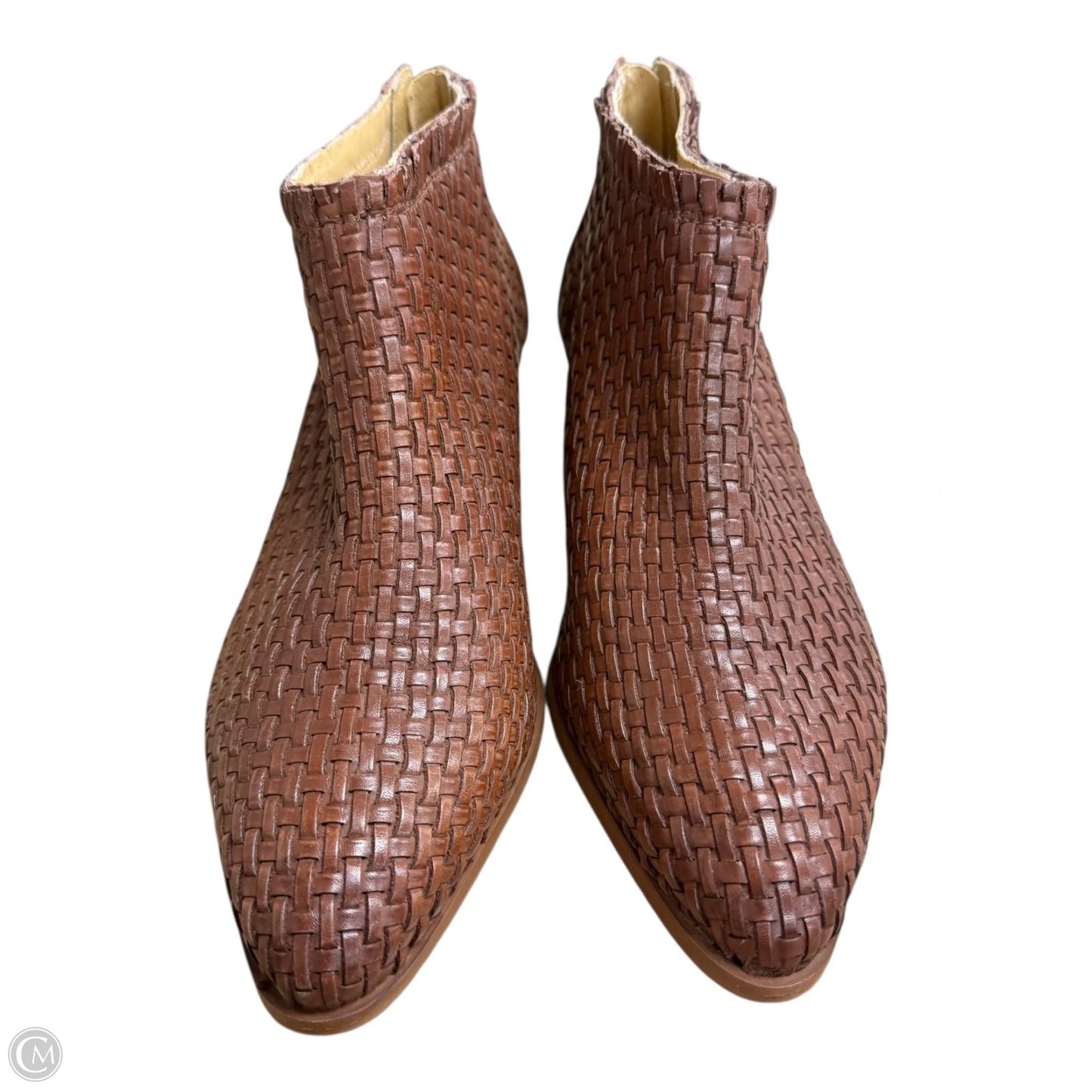 Boots Ankle Heels By Cmb In Brown, Size: 8.5