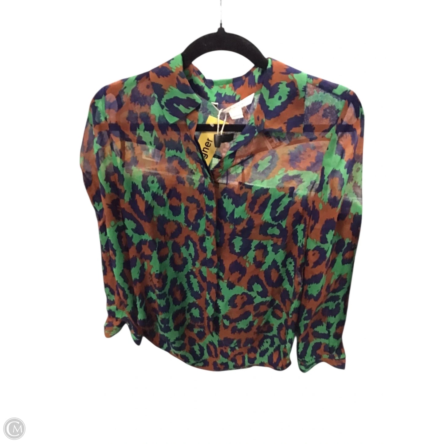 Blouse Designer By Diane Von Furstenberg In Brown & Green, Size: 0