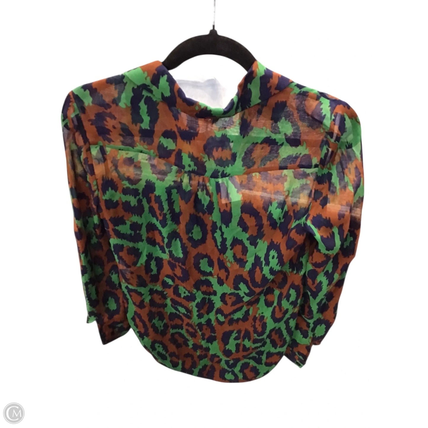 Blouse Designer By Diane Von Furstenberg In Brown & Green, Size: 0