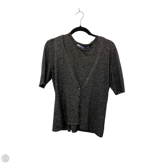 Sweater 2pc By Carmen Marc Valvo In Black & Gold, Size: M