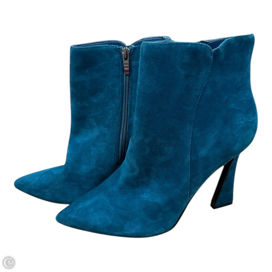 Boots Ankle Heels By Nine West In Blue, Size: 9.5