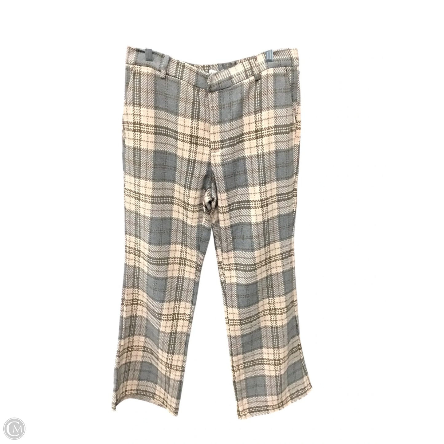 Pants Wide Leg By Cmb In Plaid Pattern, Size: L