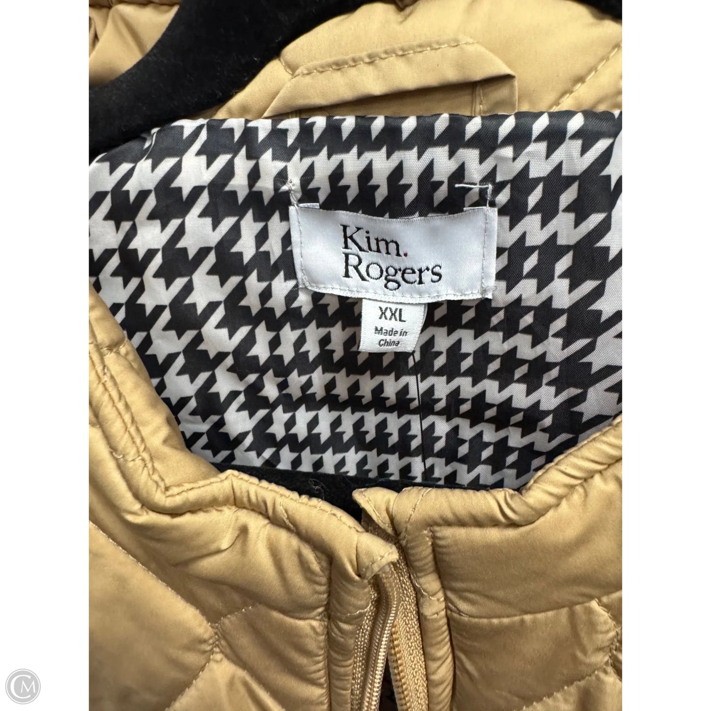 Vest Puffer & Quilted By Kim Rogers In Gold, Size: Xxl