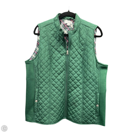 Vest Puffer & Quilted By Kim Rogers In Green, Size: Xl