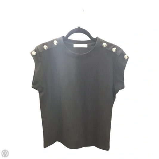 Top Short Sleeve By Clothes Mentor In Black & Silver, Size: M