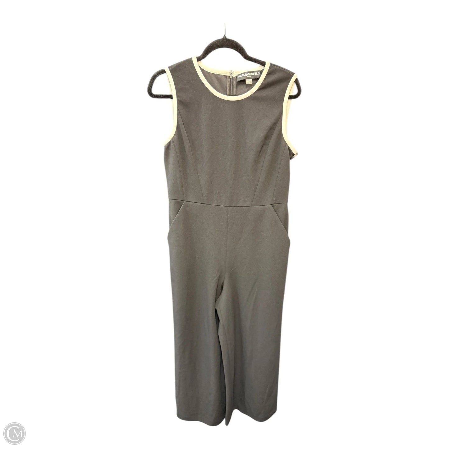 Jumpsuit Designer By Karl Lagerfeld In Black & White, Size: 8