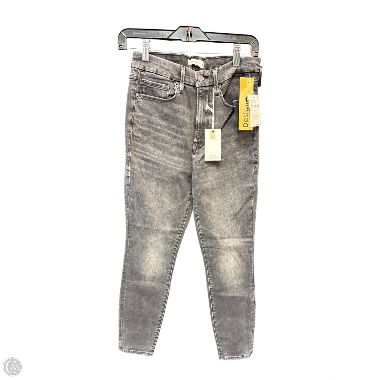 Jeans Skinny By Good American In Black Denim, Size: 10